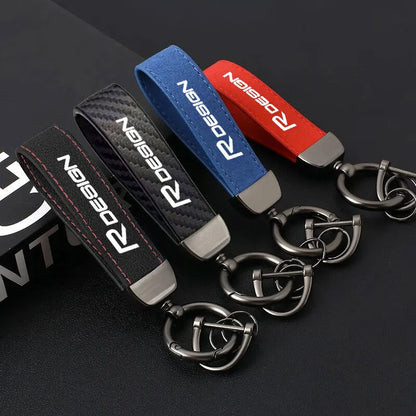 R Design Leather Keychain