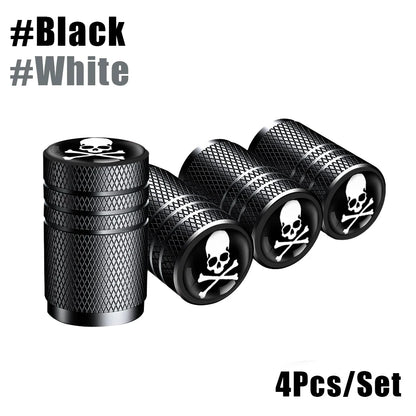 4Pcs/Lot Skull Tire Valve Caps 