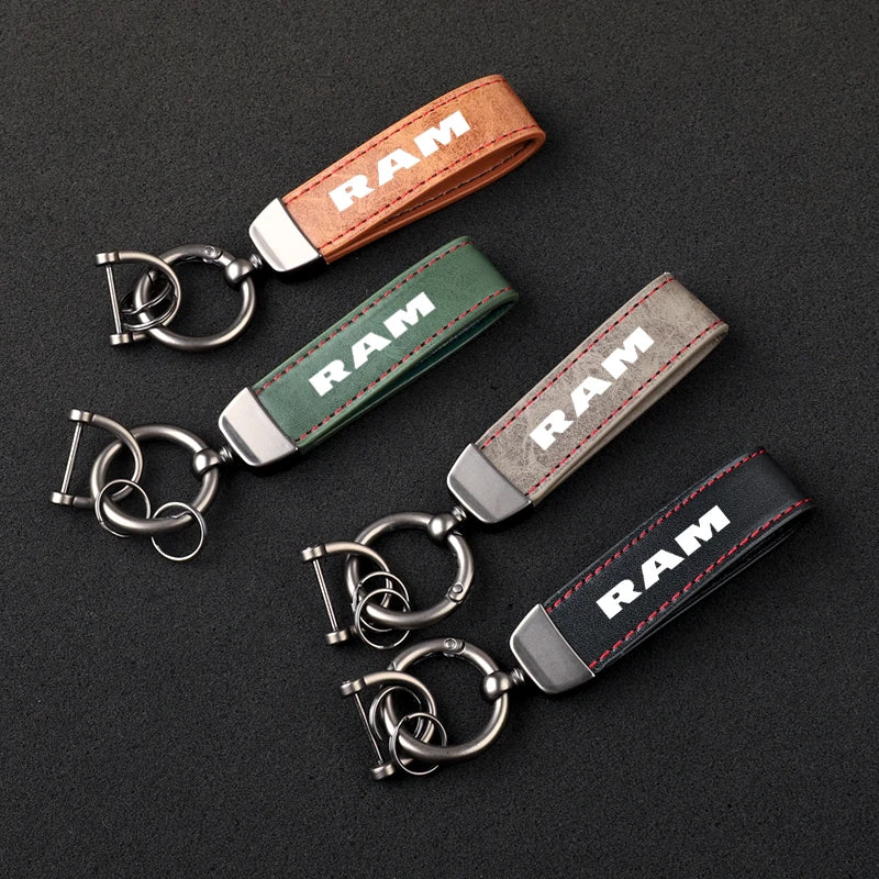 Ram Leather Keychain 