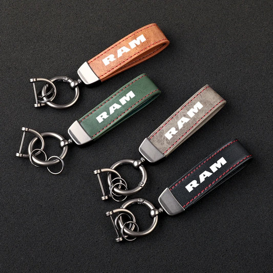 Ram Leather Keychain 