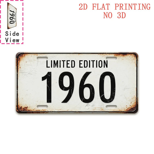 Retro 1960 Aluminum Sign Decor 