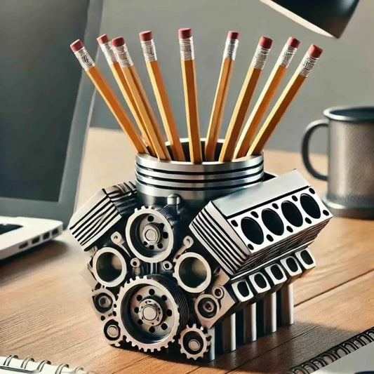 Pen Holder Resin V8 Car Engine 