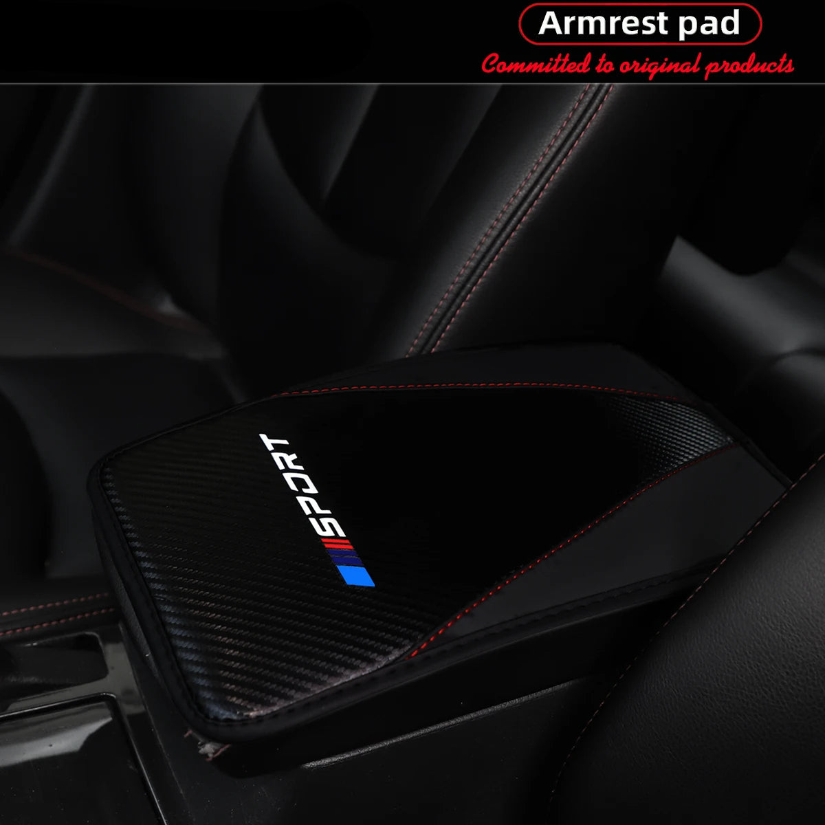 Almohadilla para reposabrazos de coche deportivo de cuero PU