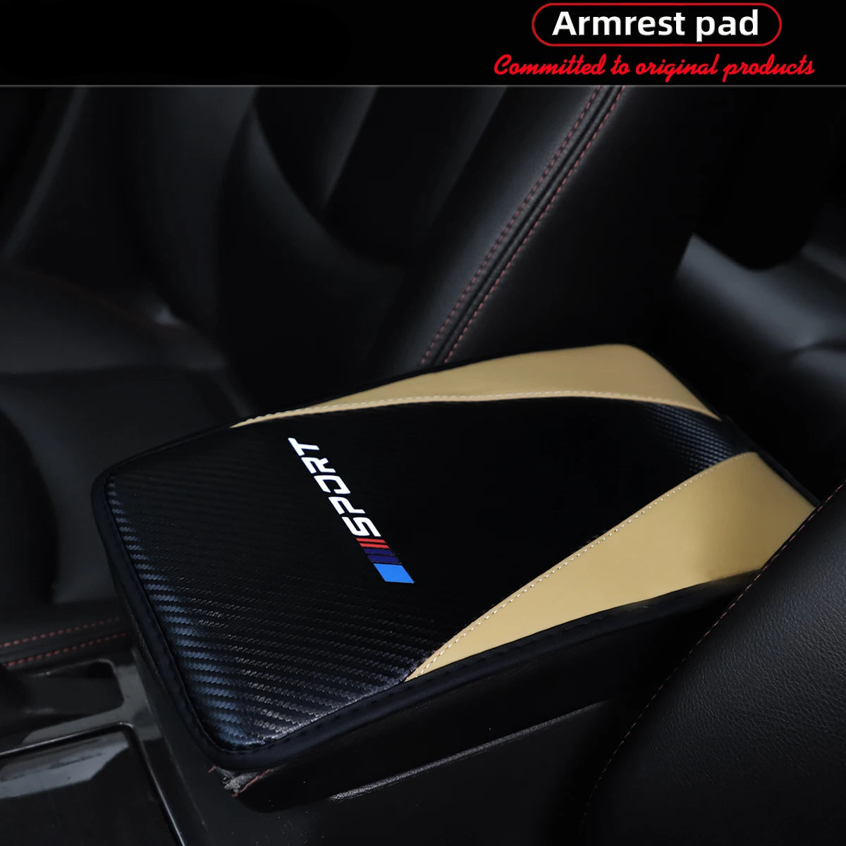 Almohadilla para reposabrazos de coche deportivo de cuero PU