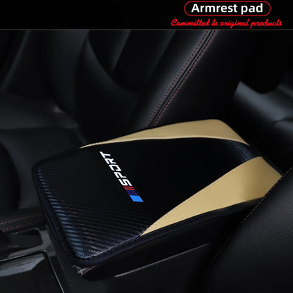 Almohadilla para reposabrazos de coche deportivo de cuero PU