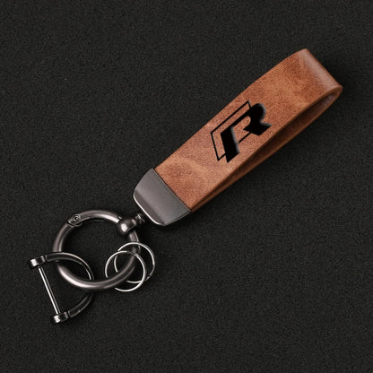 R Line Leather Keyring VW