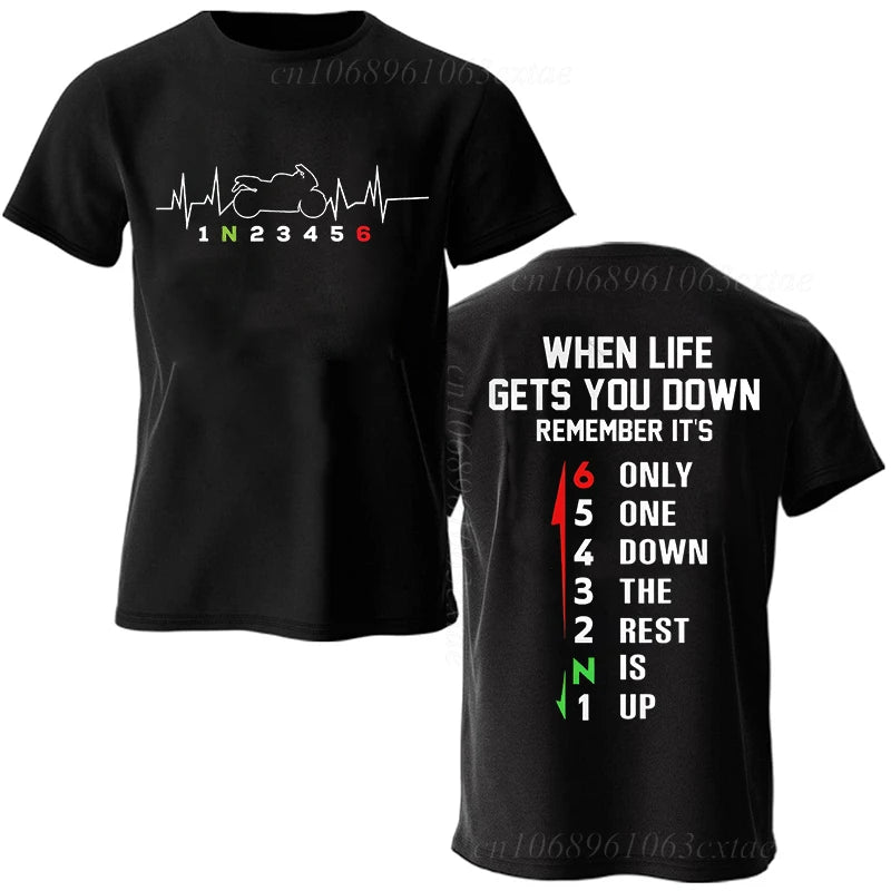 Motorcycle Gear Shift Graphic T-Shirt