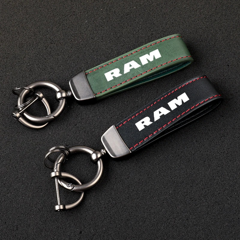 Ram Leather Keychain 