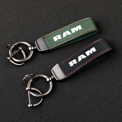 Ram Leather Keychain 