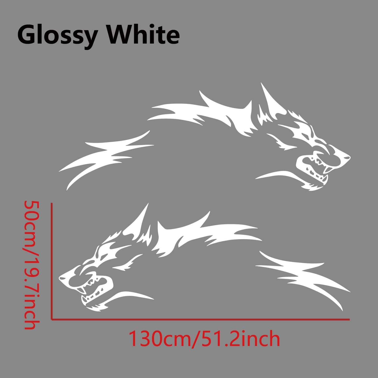 2PCS Wolf Car Stickers Waterproof Side