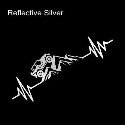 Reflective Heartbeat Off Road Car Sticker 