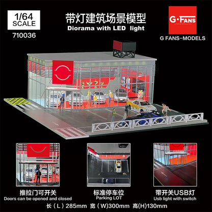 1:64 Scale Garage Diorama with LED