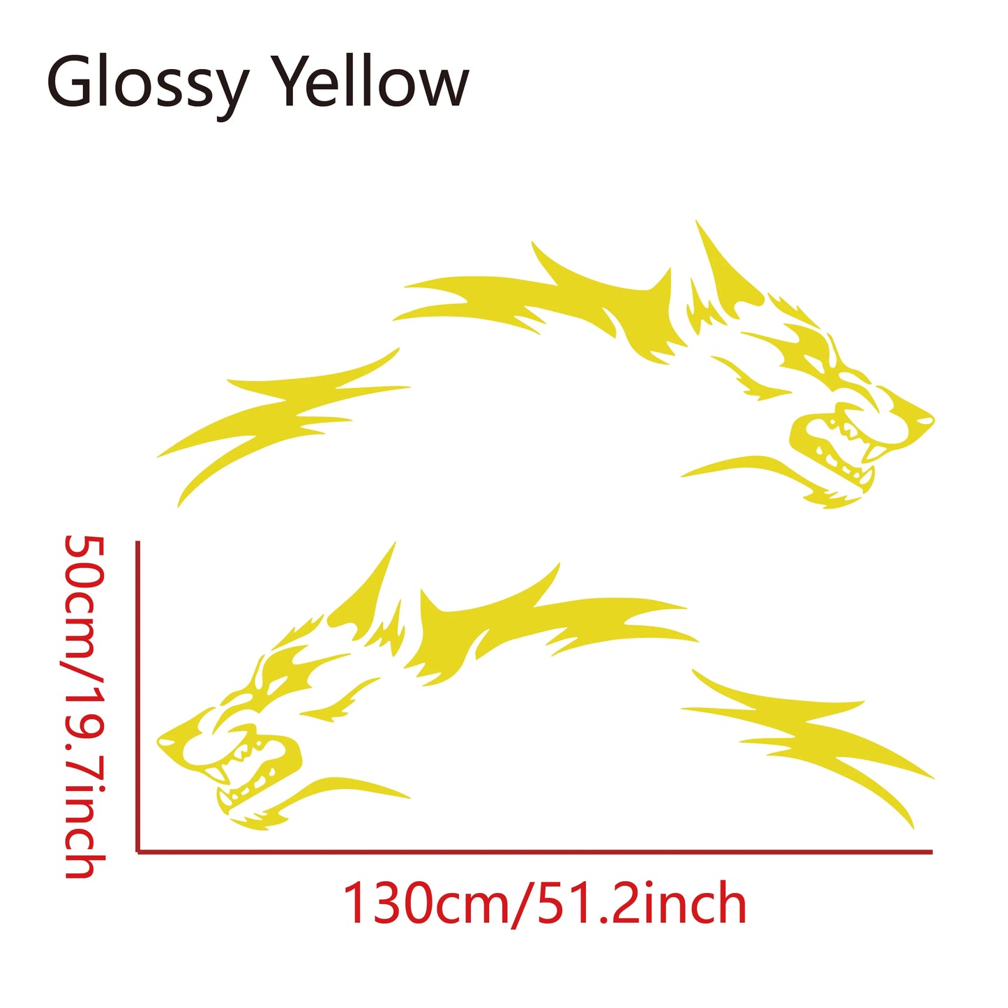 2PCS Wolf Car Stickers Waterproof Side