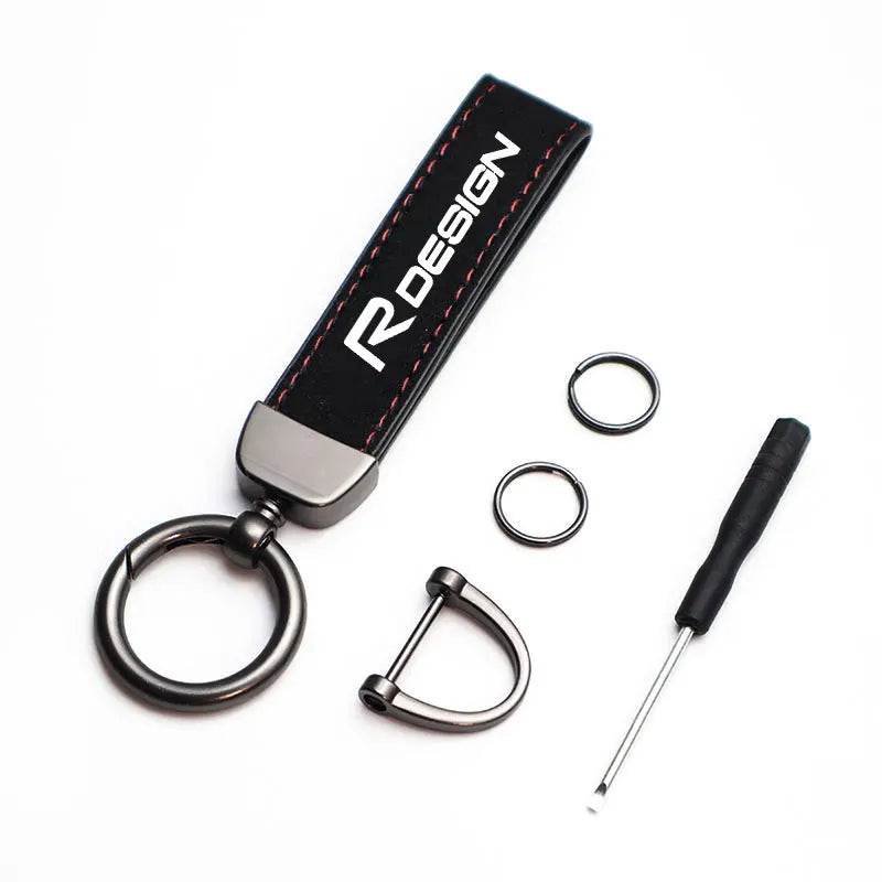 R Design Leather Keychain