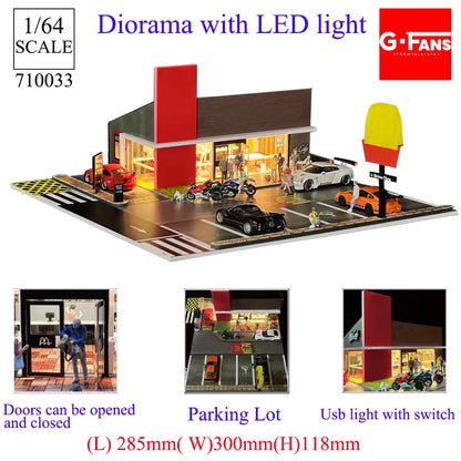1:64 Scale Garage Diorama with LED