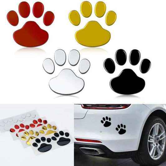 2Pcs/Set 3D Animal Foot Prints Car Sticker