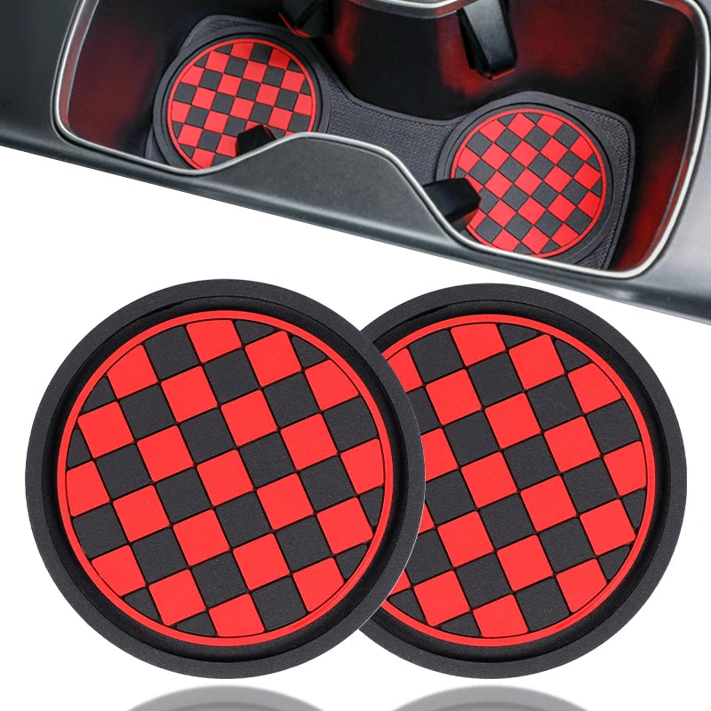 Checkered Cup Holder Coasters