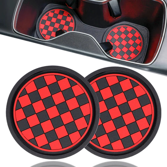 Checkered Cup Holder Coasters