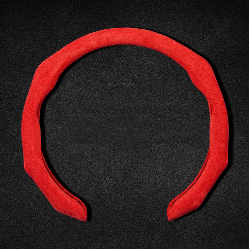 غطاء عجلة قيادة السيارة من الجلد السويدي الفاخر 5D 