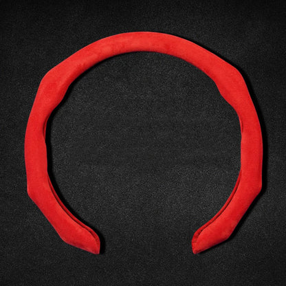 غطاء عجلة قيادة السيارة من الجلد السويدي الفاخر 5D 