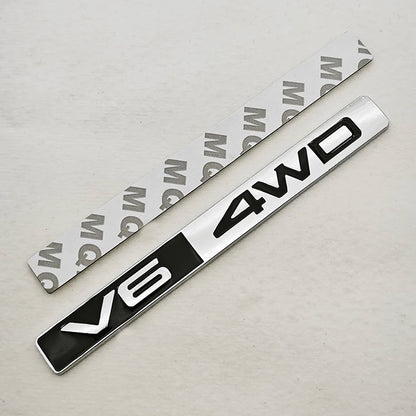 V6 4WD Logo Rear Trunk Badge