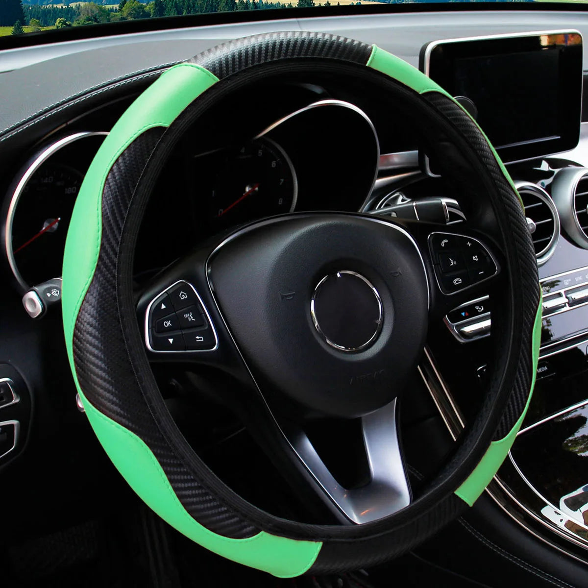 PU Leather Car Steering Wheel Cover Inner Ring 