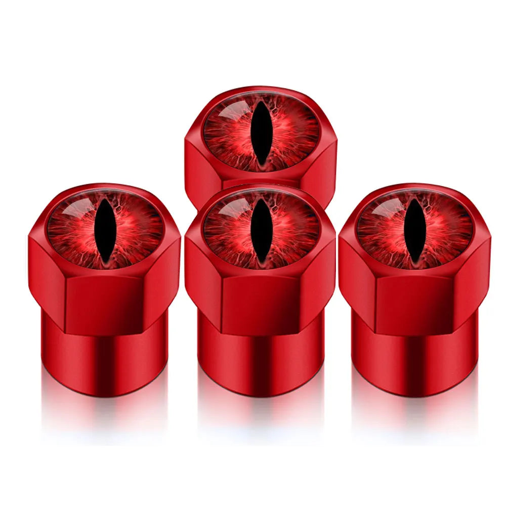 4PCS Eye Design Car Valve Caps 