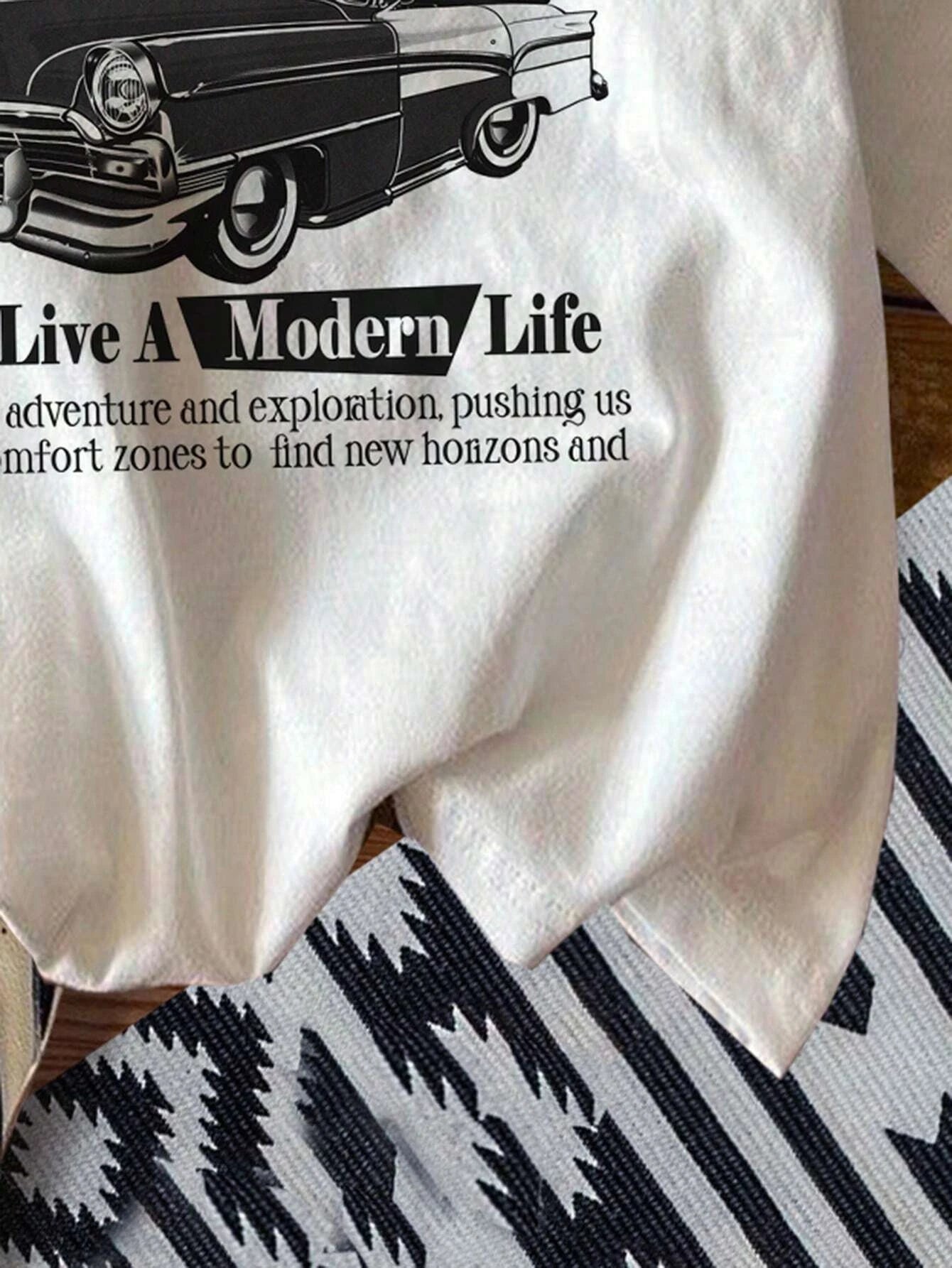 Straßenshirt mit Oldtimer-Print 
