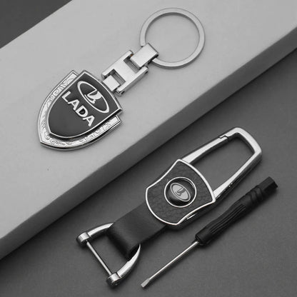 Porte-clés en cuir et métal Lada 3D 