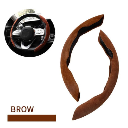 Suede / Nappa Leather Car Steering Wheel Cover 