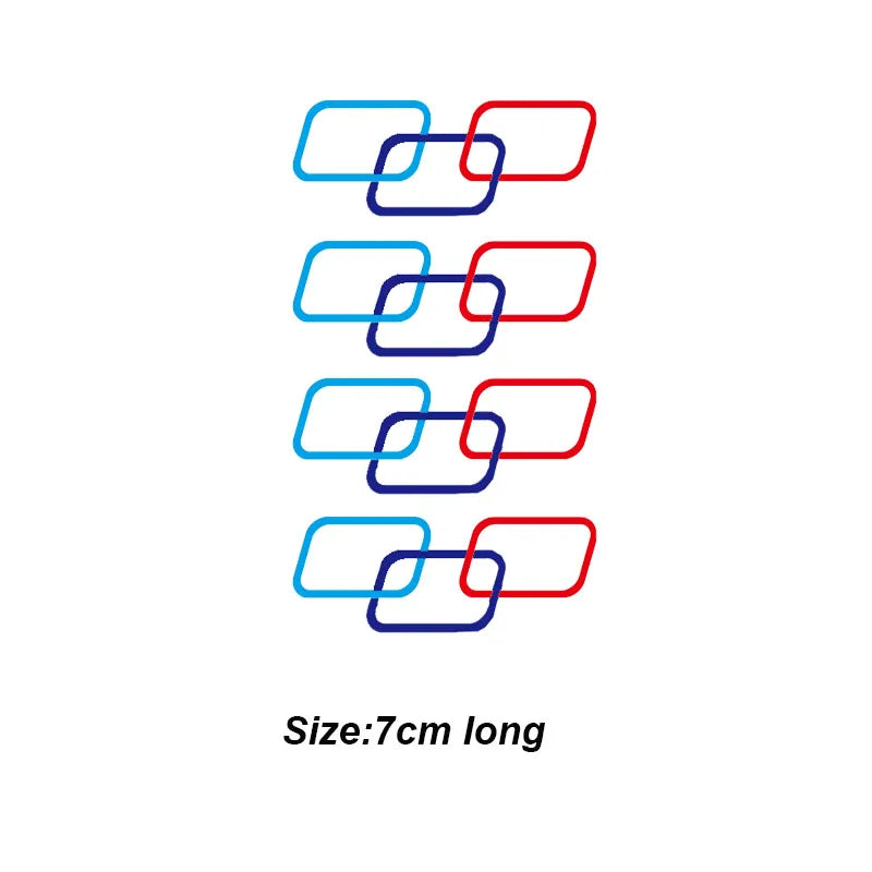 4Pcs M-Colored Stripe Decals 