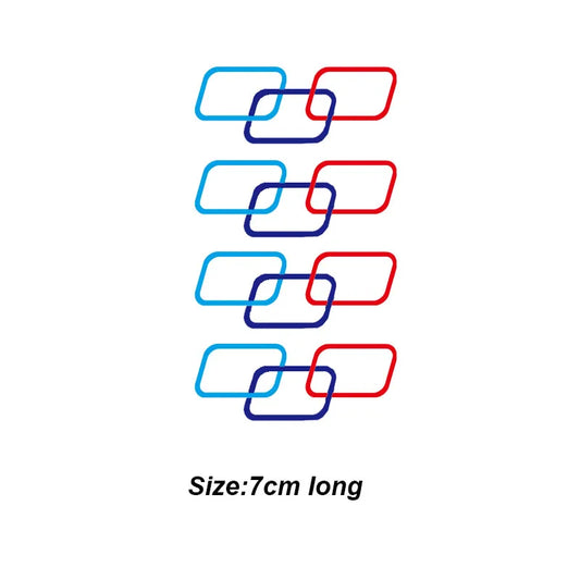 4Pcs M-Colored Stripe Decals 