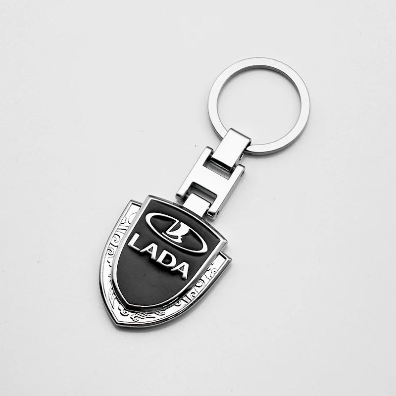 Porte-clés en cuir et métal Lada 3D 