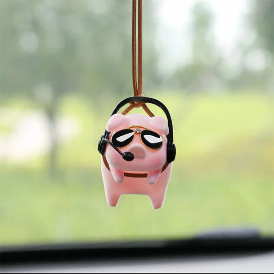 Pig Rearview Mirror Decoration