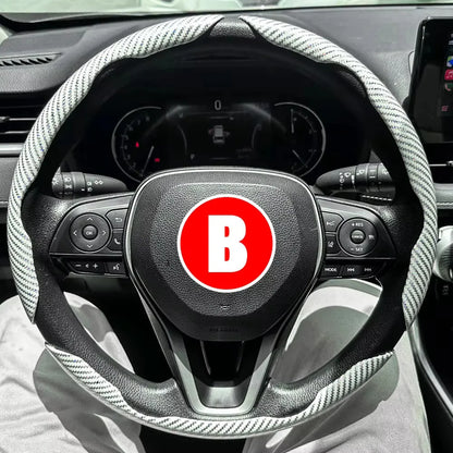 3PCS Car Steering Wheel Cover Carbon Fiber