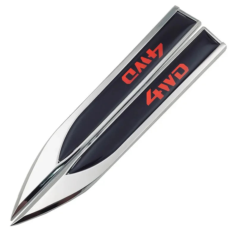 1 Pair 4WD Side Metal Car Sticker