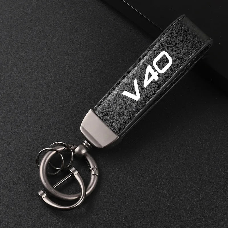 V40 Leather Keychain 
