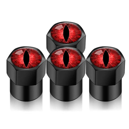 4PCS Eye Design Car Valve Caps 