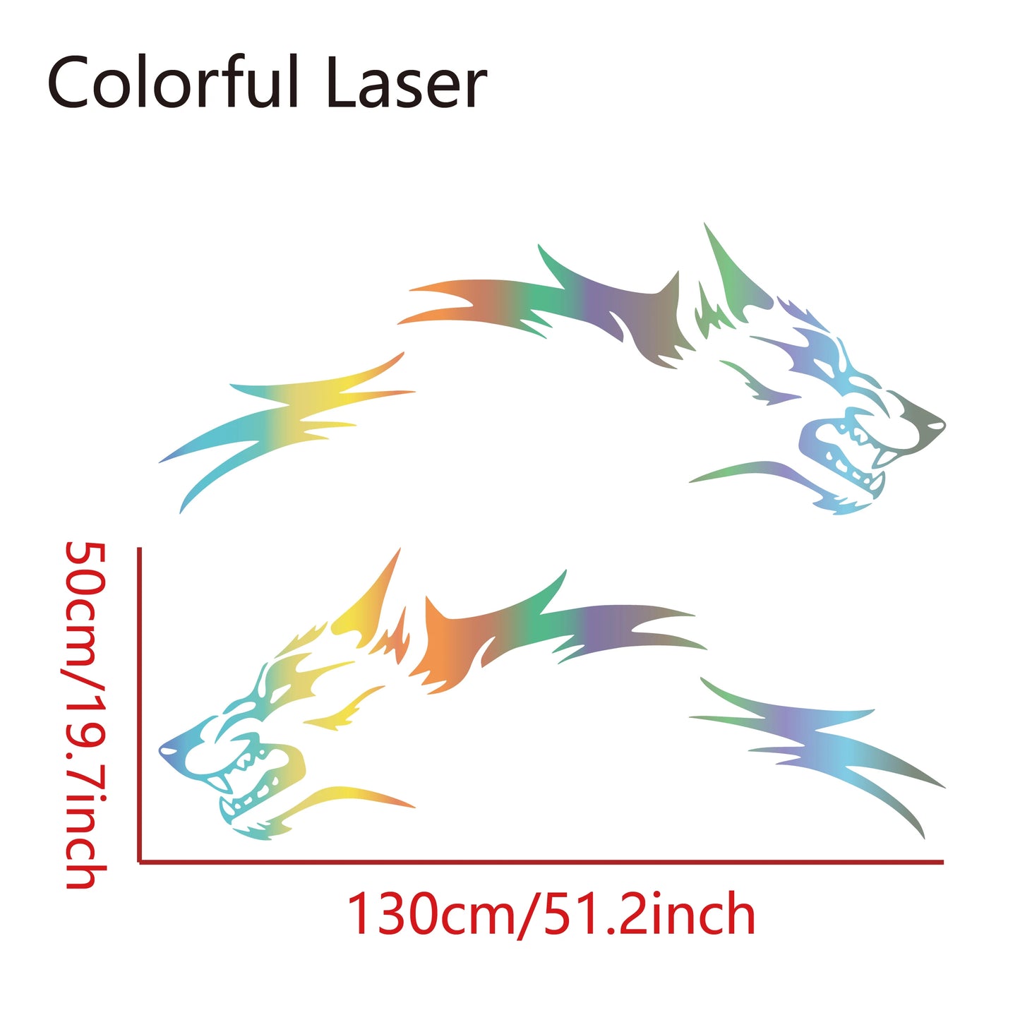 2PCS Wolf Car Stickers Waterproof Side