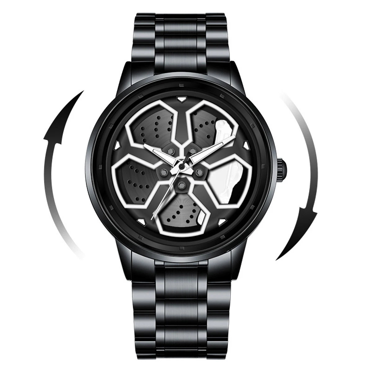 3D Spinning Rim Motorsport Watch