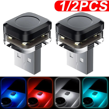 1/2PCS Mini USB Car LED Light