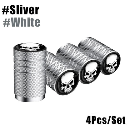 4Pcs/Lot Skull Tire Valve Caps 