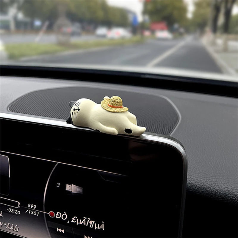 Car Dashboard Resin Cat