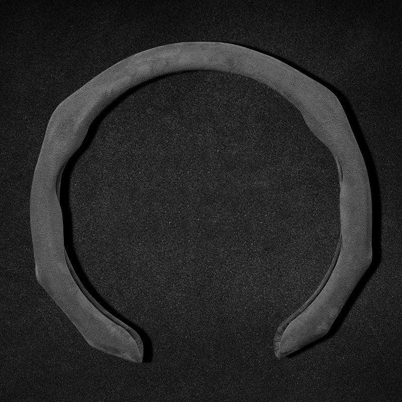 غطاء عجلة قيادة السيارة من الجلد السويدي الفاخر 5D 