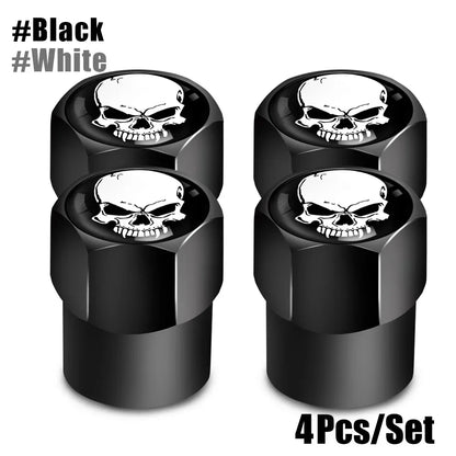 4Pcs/Set Skull Tire Valve Stem Caps