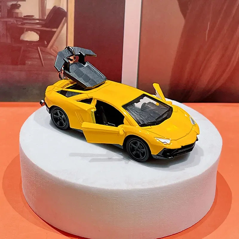 Sports Car Cartoon Keychain