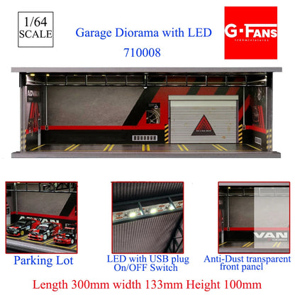1:64 Scale Garage Diorama with LED