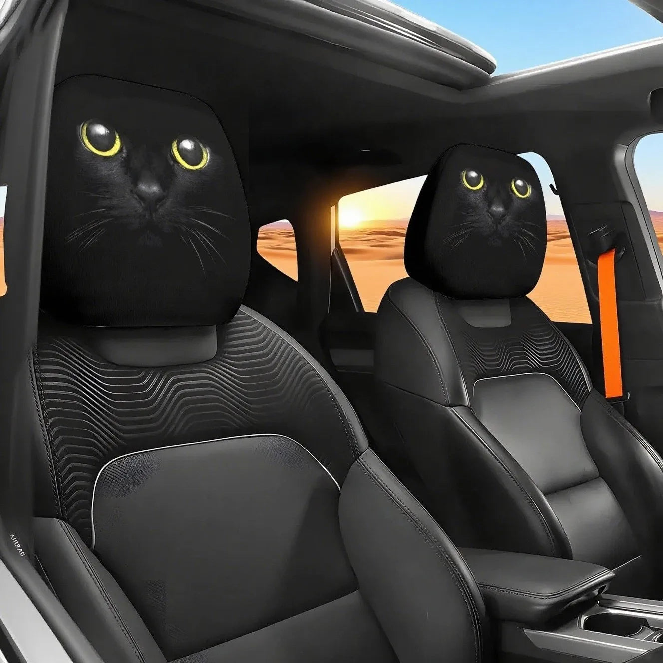 2PC Halloween Face Printed Car Pillow 