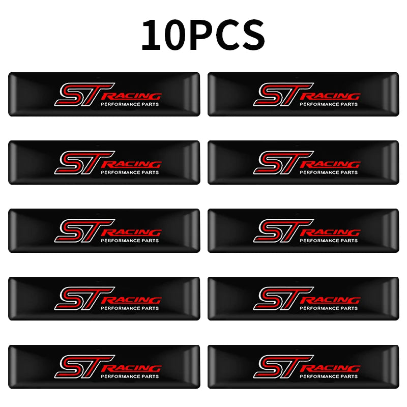 10PC 3D ST Racing Logo Badge 