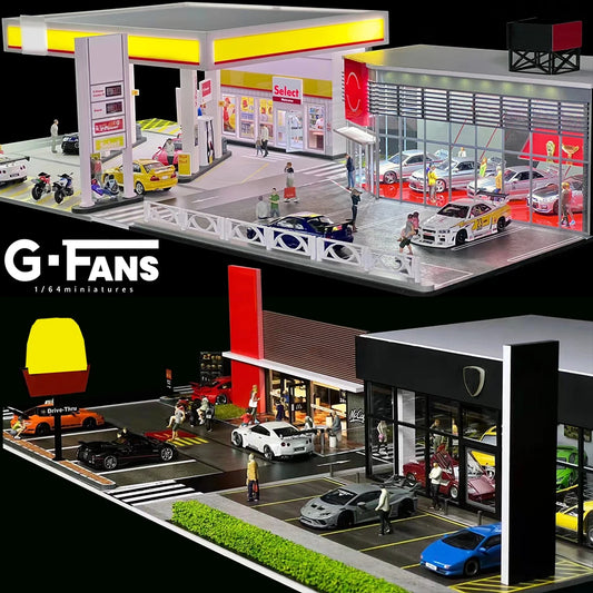 1:64 Scale Garage Diorama with LED